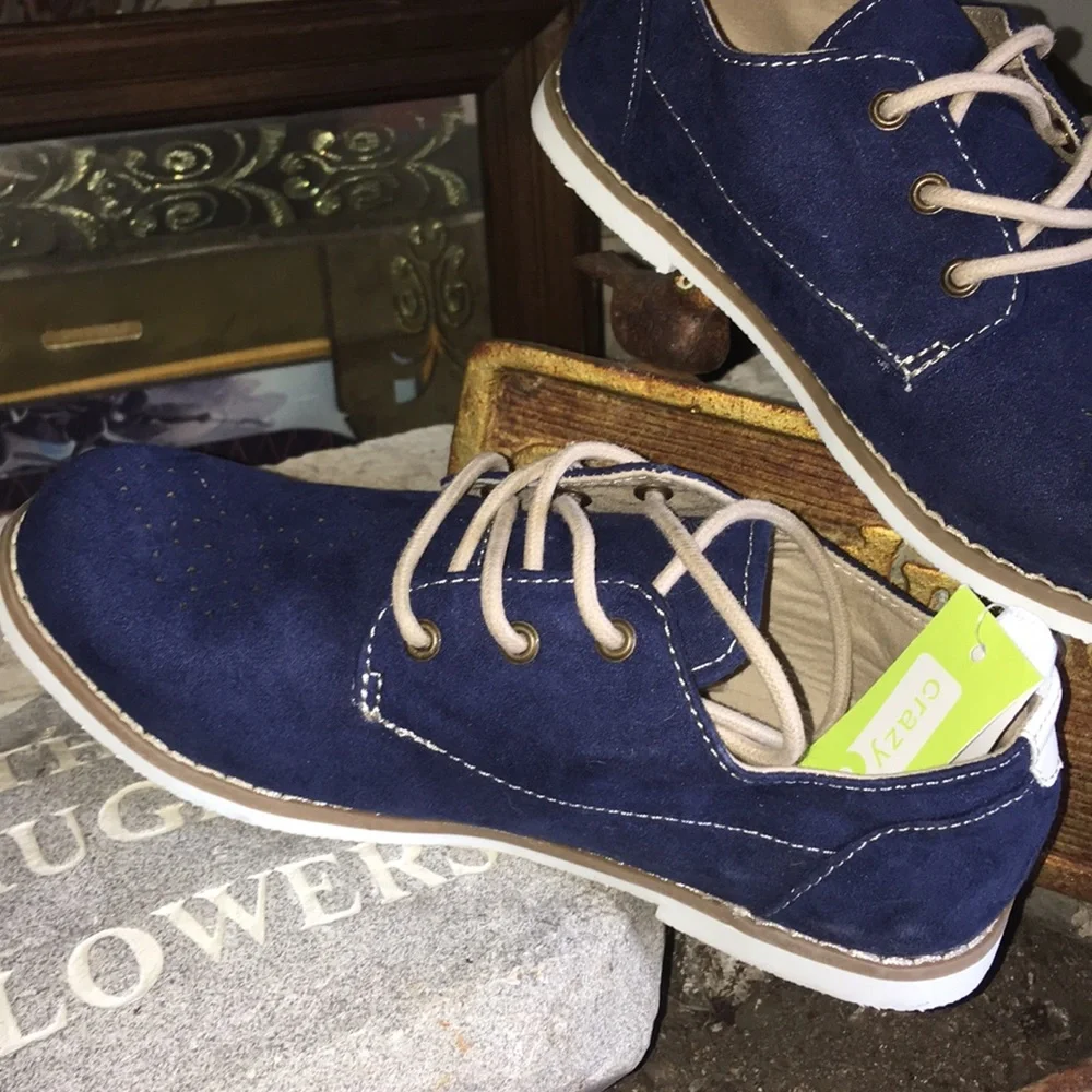 Kids Navy Blue SHOES Lace Up Dress Sneakers size 2